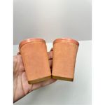 Caslon  Sandals Size 7 Coral Suede Leather Crisscross Open Toe Block Heel Slip On Photo 7