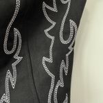 Western Bustier Corset Top Embroidered Flame Lace Up Front Sz M Black Faux Suede Size M Photo 4