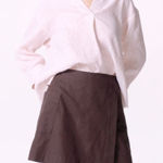 Uniqlo Stylish Pink Blouse and Brown Skirt Set Photo 0