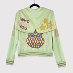 Joystick Dreamland Womens Hoodie Green Full Zip Embroidered Star Owl Y2K Medium Photo 1
