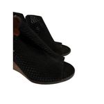 Lucky Brand Black Suede Bootie Wedges Size 39/9 Photo 2