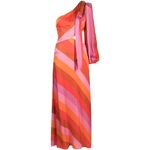 Farm Rio  Party Stripes Multicolor One Shoulder Maxi Dress Photo 5
