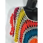 Trendology Boho Hippie Crotched Open Knit Top Size Medium Yellow Photo 3