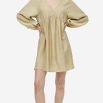 H&M  Deep V-Neck Mini Dress Light Green Size Large Summer Vacation Concert Thin Photo 0