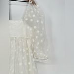 Lulus Effervescent Charm White Organza Floral Babydoll Mini Dress Size M Size M Photo 8