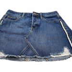 American Eagle Hi-Rise Festival Mini Distressed Mini Jean Denim Skirt Size 2 Photo 2