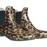 J.Crew women's chelsea cheetah casual fashion rain boots 1" heel size 7 Photo 1