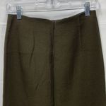 Donna Karan 100 Wool Deep Olive Green Midi Pencil Skirt with Slit Size 6 Photo 4