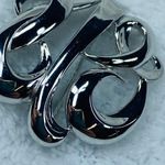 Monet Vintage Geometric Swirl Open Work Weave Silver Tone Jewelry Pin Brooch Photo 2