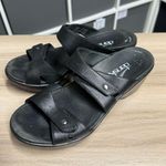 Dansko Jodi Metatarsal Black Leather Velcro Adjustable Sandals Mules Size 38 Photo 4