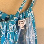 Crown & Ivy  small blue elephant tank top Photo 4