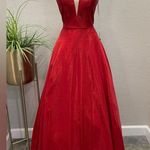 JVN by Jovani NWT  Lace Up Back Ballgown Dress‎ in Red Size 8 JVNX67517A $408 Photo 2