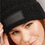 Hunter NEW IN PACKAGE! NEW!!  Black Unisex Tonal Patch Beanie Hat, MSRP $58 Photo 2