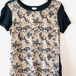 J.Crew Factory Blush Pink & Gray Floral Print Contrast Top Photo 3