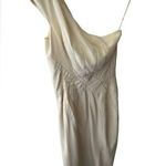 Zac Posen Cream One Shoulder Sheath Cocktail Dress Size 2 Photo 0