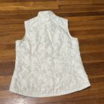 Eddie Bauer Cream Quilted Vest Lightweight Puffer, Floral Print, Large Photo 2
