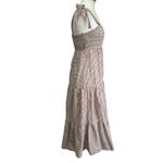 Crescent  Cotton Gingham Tiered Midi Dress Tie Straps Cottagecore Sz Small Photo 3
