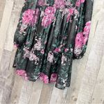 Crystal Doll  Babydoll Floral Black/Pink Flare Ruched Dress Jr. XL Gathered Top Photo 2