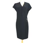 Lafayette 148 New York Black Wrap Dress Size 4 Short Sleeve Quiet Luxury Classic Photo 1