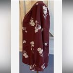 Collective Concepts  Merlot Floral Blouse Sheer V-Neck Burgundy XL EUC Photo 4