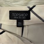 Topshop Windowpane Grid Pants Cream Black Side Button US 4 Photo 5