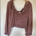 ASTR Pink Glittery Long Sleeve Blouse Photo 9