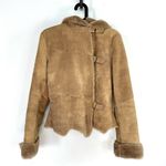 Danier Tan Suede & Faux Fur Lined Hooded Jacket • Sz XS Photo 3