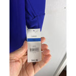 kim rogers  Royal Blue Button Front Tie Hem Top XL NWT Career Blouse Photo 4