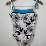 Gottex Black, White & Blue Floral Swimsuit Size 10 NEW Black Photo 0