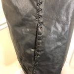 Free People  Faux Black Leather Spaghetti Strap V-Neck Dress w Pockets Sz L Photo 9