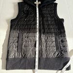Michael Kors puffer Knit zip up sweater vest hoodie black medium Photo 13