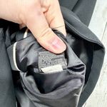 Anne Klein Blazer Jacket Womens 8P Black Pinstriped Platinum Wool Stretch Suit Photo 3