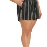 Briggs Linen Blend Pull On Drawstring Back Pocket Shorts Size XL Black Photo 0