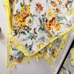 Woven Heart OS Floral Open Robe Fringe Boho Yellow Coverup Beach Summer Resort Photo 4