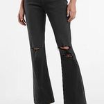 EXPRESS High Waisted Black Ripped 90s Bootcut Jeans Photo 0