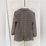 Rachel Zoe Oversized Gray Plaid Tartan Double Breasted Blazer Jacket Preppy L Photo 7