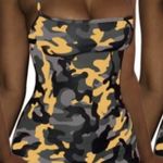 Akira  Yellow Camo Bodycon Mini
Dress Photo 1