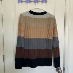 EUC | Poof Excellence women’s neutral colored striped‎ acrylic sweater — medium Tan Photo 5