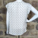 Sweet Rain S. R. by Blouse Woman's Size Large White Black Arrow Print Cap Sleeve Photo 4