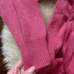 Vintage 80s Barbie pink hand loomed cardigan that ties layering Size M Photo 3