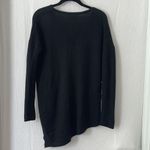 Alice + Olivia Alice‎ + Olivia Black Asymmetrical V Neck Wool Blend Knit Oversized Sweater Photo 3