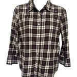 Victoria's Secret Y2K  PINK Rhinestone Flannel Women Top Sz M Festival Grunge Stud Photo 0