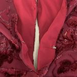 For Love & Lemons Penelope Mini Dress Long Sleeve Deep V Size Small Wine Red Photo 6