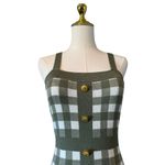 Coco and Shay Green and White Plaid Knit Dress with Gold Buttons Small S Photo 2