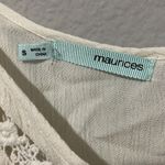 Maurice's Cream Tank Top S Crochet Bohemian Spaghetti Strap Eyelet Tassel Photo 2