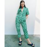 ZARA NWT  ZIPPERED PRINTED JUMPSUIT Green Bloggers Fav Small Photo 1