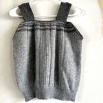 Knitted Top Striped Square Neck Sleeveless Ribbed Hem Stretchy Gray Black XL Photo 3