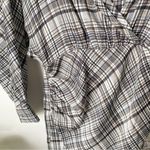 ZARA  Satin Effect Plaid Long Sleeve Mini Dress Photo 4