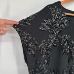 Cable & Gauge Cable & Gauze Black Sequin Leaf T-Shirt size 2X Short Cap Sleeves NWT Photo 2