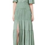 Maje  Rome Dress in Green 42 10 Womens Satin Midi Cocktail Photo 0